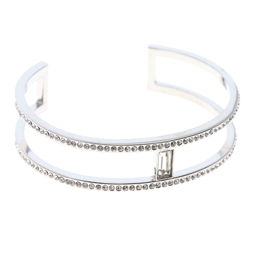 Express Cuff-Bracelet Silver-Tone/Clear NWT - Picture 4 of 5